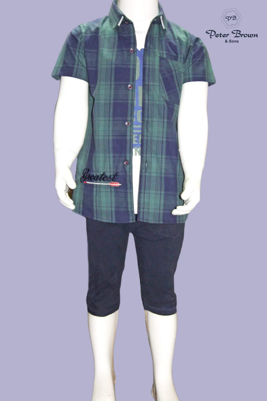 Check Print Baba Suit with Short