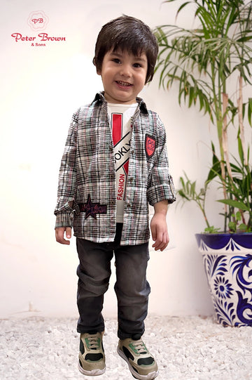 Check Print-Boys Baba Suit