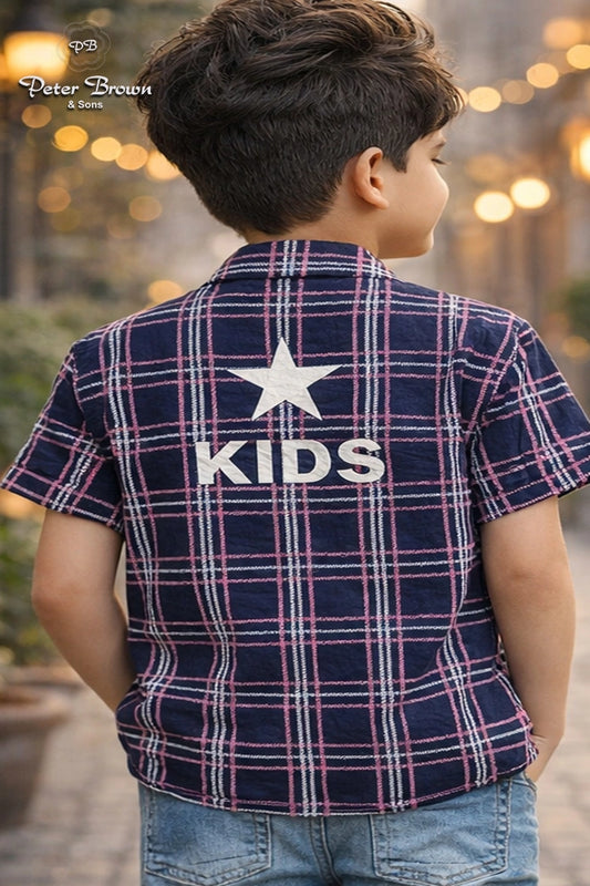 Los Angeles Check-Boys Shirt with Inner