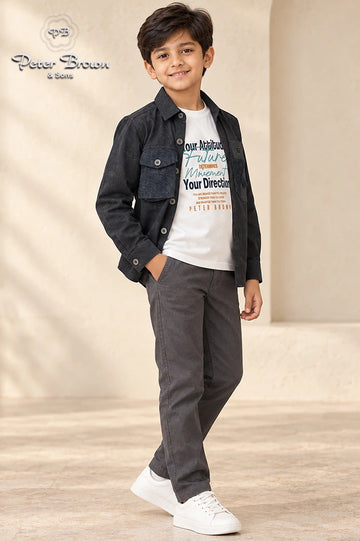 Double Pocket PB-Boys Shirt with Inner