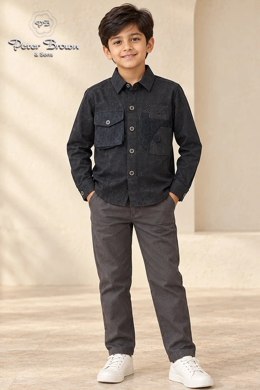 Double Pocket PB-Boys Shirt with Inner