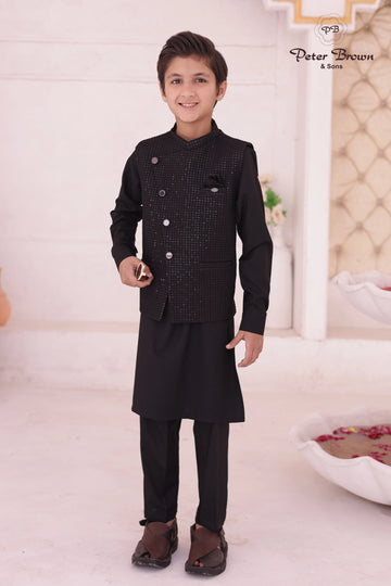 Side Cut-Boys Kameez Shalwar with Vasket