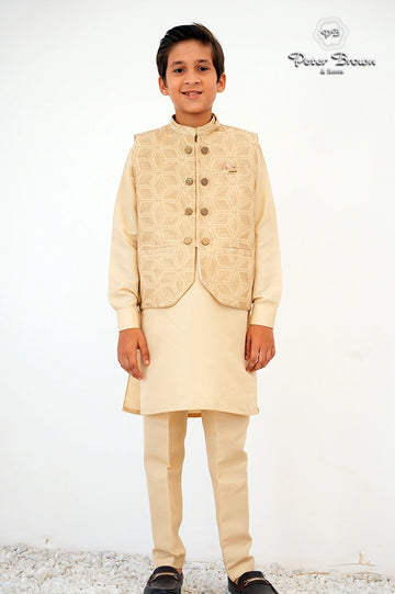 Double Button-Boys Kameez Shalwar with Vasket