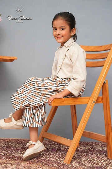 Shirt Collar-Girl Casual Suit