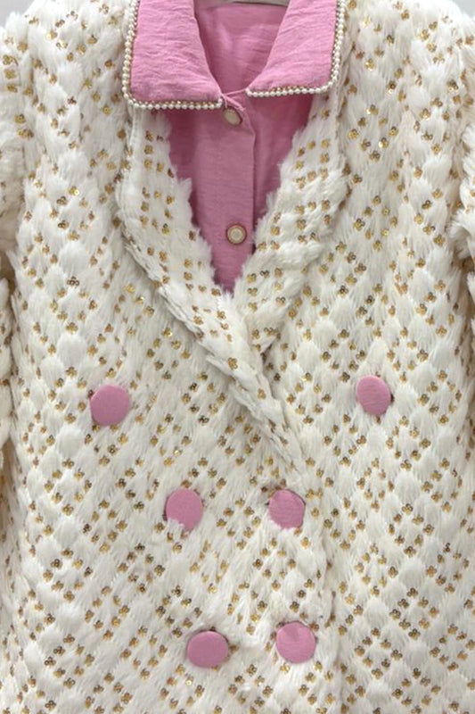 White Fur-Girl Casual Suit