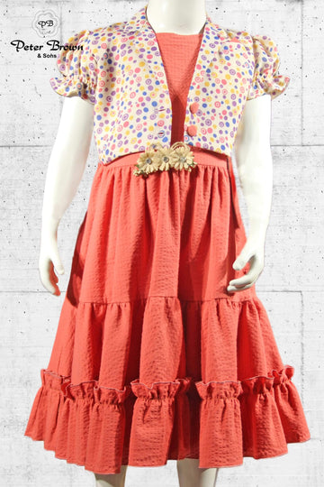 Three Flowers Cotton Girl Frock