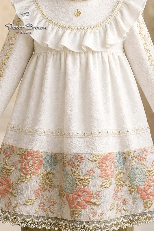Border Jacquard-Girl Frock Suit