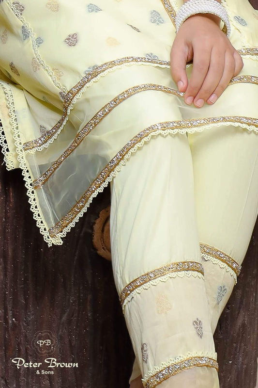 Glass Lace-Cotton Girl Suit