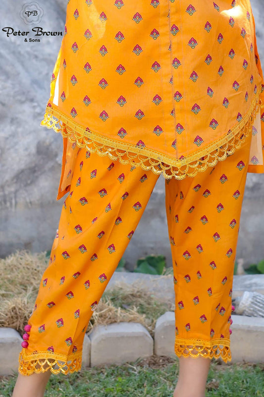 Orange V Front-Baby Girl Suit