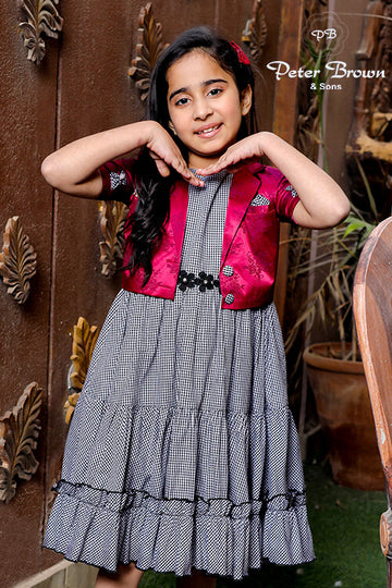 Cotton Silk Girl Frock With Koti