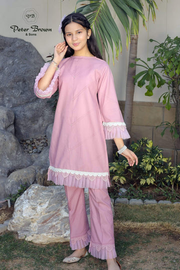 Handwork Frill-Cotton Girl Suit