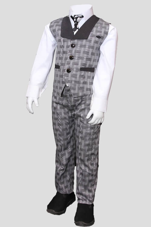 Grey Check with Plain white shirt