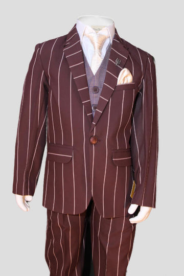 Mehroon color stripes coat & Pant